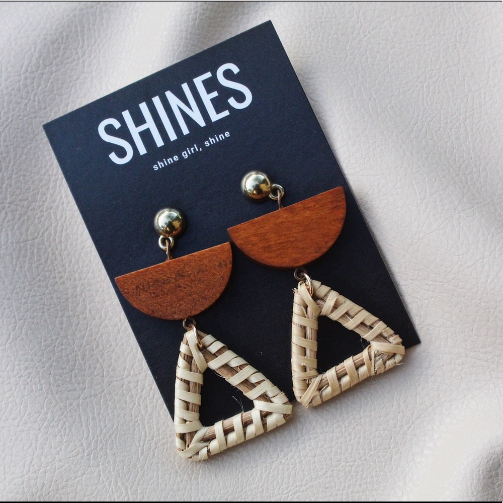 Triangle Wooden Earrings